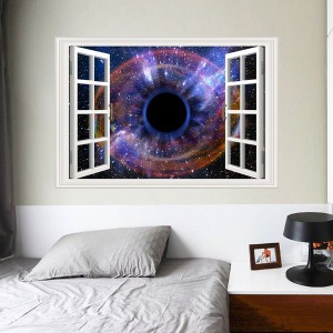 癒しの窓 ウォールステッカー 宇宙 惑星 ブラックホール C943 インテリア シール 模様替え リノベーション フェイク窓