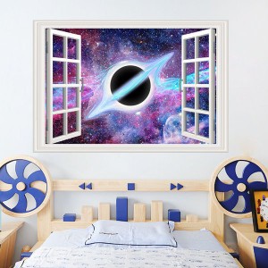 癒しの窓 ウォールステッカー 宇宙 惑星 ブラックホール C945 インテリア シール 模様替え リノベーション フェイク窓