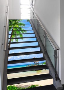 階段用 ステッカー 12枚セット 海 リゾート 風景  ウォールステッカー 装飾 剥がせる カンタン DIY 壁紙シール