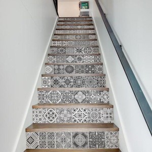階段用 ステッカー 13枚セット モロッコタイル風 ウォールステッカー 装飾 剥がせる カンタン DIY 壁紙シール