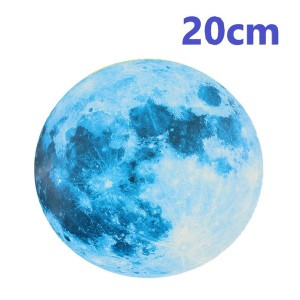 暗闇で光る☆蓄光  Moon 20cm ブルー ムーン 月 宇宙 惑星 ウォールステッカー 壁 天井 シール  リメイク DIY