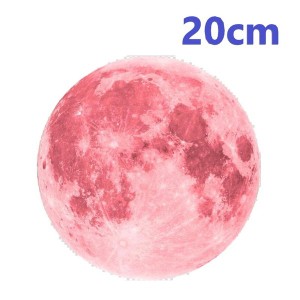 暗闇で光る☆蓄光  Moon 20cm ピンク ムーン 月 宇宙 惑星 ウォールステッカー 壁 天井 シール  リメイク DIY