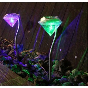 ソーラー ガーデンライト LED ダイヤモンドカーブスティック 【マルチ】L-029 太陽光 庭灯