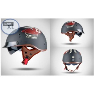 【インテリア用】   ハーフヘルメット アメリカン 　【204-F】 XLサイズ  半キャップ 半ヘル