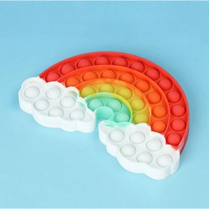 【送料コミコミ】 ストレス解消 グッズ プッシュポップ 虹 プッシュポップ バブル  知育玩具 スクイーズ玩具