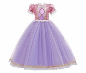 ドレス プリンセス コスチューム 子供 仮装 女の子 コスチューム 衣装 コスプレ プレゼント リトルプリンセス パープル 紫 お姫様 079