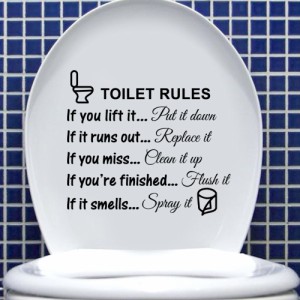 英字 toilet トイレのルール お約束 トイレ  ウォールステッカー 英文 英語 壁紙 シール 防水 DIY 壁 床 家具 インテリア