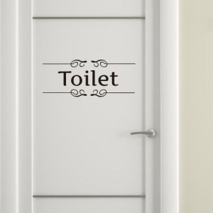 英字 toilet トイレ ウォールステッカー 英文 英語 壁紙 シール 防水 DIY 壁 床 家具 インテリア