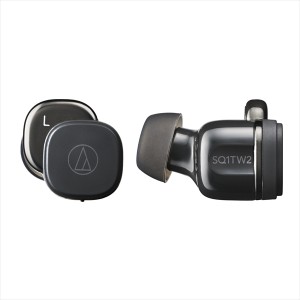 ワイヤレスイヤホン audio-technica オーディオテクニカ ATH-SQ1TW2 BK ジェットブラック Bluetooth 5.2 ブルートゥース マイク付き 通話