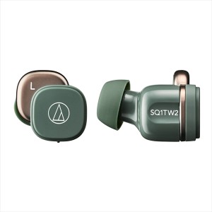 ワイヤレスイヤホン audio-technica オーディオテクニカ ATH-SQ1TW2 GR フォレストグリーン Bluetooth 5.2 ブルートゥース マイク付き 通