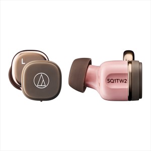 ワイヤレスイヤホン audio-technica オーディオテクニカ ATH-SQ1TW2 PBW ピンクブラウン Bluetooth 5.2 ブルートゥース マイク付き 通話 