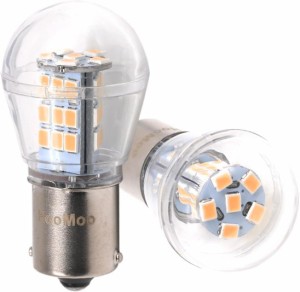 HooMoo S25 LED ウインカー シングル アンバー/オレンジ 純正球サイズ 爆光 (1156 BA15S ピン角180°) 12V/24V 対応 ウインカーランプ 28