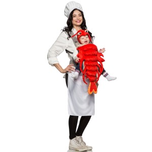 シェフ ロブスター おもしろ ベビー 赤ちゃん 仮装 コスプレ  コスチューム 親子 衣装 MASTER CHEF & MAINE LOBSTER COSTUME