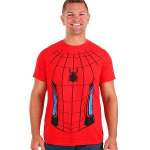 送料無料 スパイダーマン T-シャツ 大人用 服 コスチューム コスプレ Holloween Spider-Man