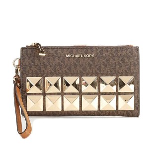 送料無料 マイケルコース 長財布 レディース 財布 ブランド ストラップ 大容量 本革 アウトレット Michael Kors