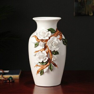 VA14-3花瓶 かびん 花器 花入れフラワーベース インテリア 雑貨 花柄 陶器