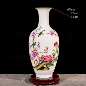 VA77-2花瓶 かびん 花器 花入れフラワーベース インテリア 雑貨 花柄 陶器