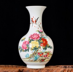 VA63-2花瓶 かびん 花器 花入れフラワーベース インテリア 雑貨 花柄 陶器