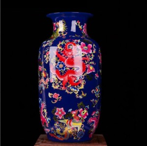 VA73花瓶 かびん 花器 花入れフラワーベース インテリア 雑貨 花柄 陶器
