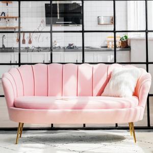 イタリア ソファ 2Pソファ ベージュ 猫脚 ロココ調 二人がけ 完成品