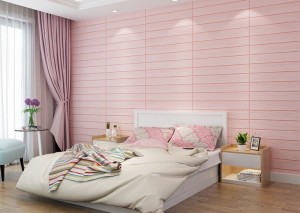 WS6-1背景壁 3D立体レンガ模様壁紙 防水 汚い防止 カビ防止 色選びます 50枚 ピンク