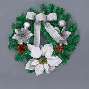 クリスマスリース クリスマス花輪 ドアリース 壁飾り 人工造花 デラックスリース