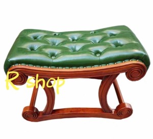 高級本革スツール ．チェアスツール ロココ調 姫系 レザー椅子 北欧系 アンティーク調 52×30×40cm