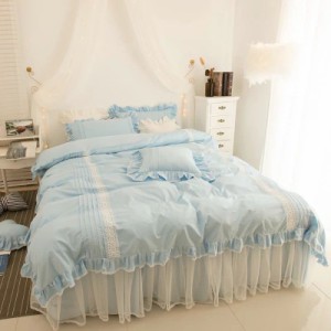 ベッド用品4点セット掛け布団カバー 枕カバー ベッドパッド ．ワイドダブルサイズ
