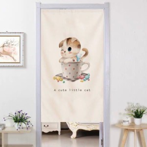 のれん ロング 暖簾 85×150 かわいい 布暖簾 目隠し 猫柄