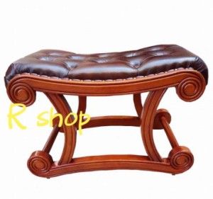 高級本革スツール チェアスツール ロココ調 姫系 レザー椅子 北欧系 アンティーク調 52×30×40cm
