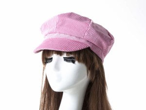 ファッション 男女兼用 縞模様 コーデュロイ製 八角ベレー帽 シンプル お洒落 四季対応 帽子#ピンク 送料込