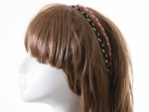 レディースファッション ボヘミアン風 カチューシャ ヘアバンド お洒落 アクセサリー#タイプC/ベージュ×青×灰色 送料込