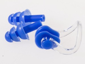 子供 大人 男女兼用 水泳 サポーター 補助用品 ソフト耳栓+ノーズクリップ鼻栓 セット#ブルー 送料込