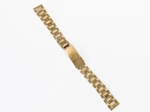汎用 ステンレス製 腕時計 ベルト ブレスレット バンド Dバックル 交換用 16mm#ゴールド 送料込