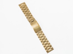 汎用 ステンレス製 腕時計 ベルト ブレスレット バンド Dバックル 交換用 22mm#ゴールド 送料込