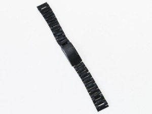 汎用 ステンレス製 腕時計 ベルト ブレスレット バンド Dバックル 交換用 16mm#ブラック 送料込