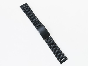 汎用 ステンレス製 腕時計 ベルト ブレスレット バンド Dバックル 交換用 18mm#ブラック 送料込