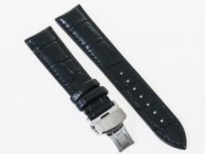 ファッション シンプル 腕時計 交換用 パーツ 合金製 Dバックル バタフライバックル/ダブルタイプ/幅19mm#ブラック 送料込