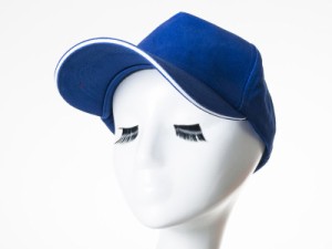 男女兼用 ファッション カジュアル 無地2色 調節可能 日よけ ベースボールキャップ/野球帽/帽子#ブルー×ホワイト 送料込