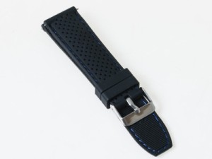 アウトドア スポーツ ファッション 腕時計 交換用 シリコン製 ブラック バンド ベルト 22mm#ブルー 送料込