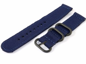 腕時計 交換用 取り換え ナイロン製 パーツ 厚み バンド ベルト ブラックバックル #幅18mm/ブルー 送料込
