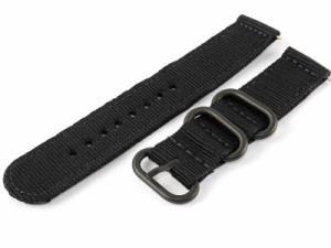 腕時計 交換用 取り換え ナイロン製 パーツ 厚み バンド ベルト ブラックバックル #幅18mm/ブラック 送料込