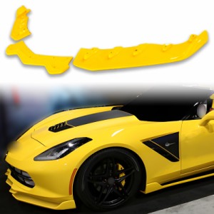 純正色塗装 シボレー用 コルベット 7代目 C7 Z06 Z51用 フロントリップスポイラー 分割式 3PCS 2014-2019 FRP材質 送料込