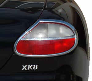 ジャガー XK8/XKR 96-06 クロームメッキ テールランプリム リアランプリム テールライト トリム ベゼルカバー 送料込