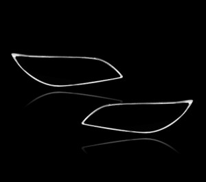 マツダ3 アクセラ用 セダン 細型 2004-2009 クロームメッキ フロントランプリム ヘッドライト トリム ヘッドランプリム ベゼルカバー 送
