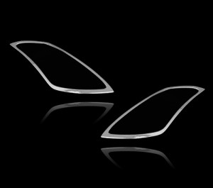 日産 350Z用 2002-2008 クロームメッキ フロントランプリム ヘッドライト トリム ヘッドランプリム ベゼルカバー 送料込