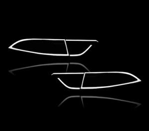 ジャガー XF X260 セダン 2016+用 クロームメッキ テールランプリム リアランプリム テールライト トリム ベゼルカバー 送料込