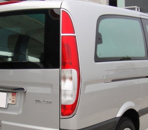 メルセデスベンツ VITO W639 前期用 2003-2010 クロームメッキ テールランプリム リアランプリム テールライト トリム ベゼルカバー