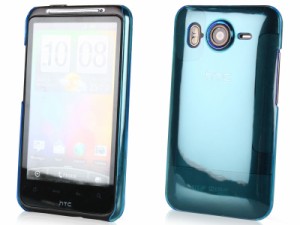 HTC Deire HD 001HT用プラスチックハードケース/クリアブルー 送料込