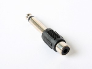 RCA メス to TS標準プラグ 6.3mm オス 変換/延長コネクタ 送料込